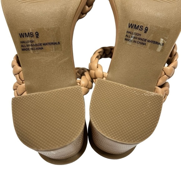 NWOT DV Dolce Vita Pang Slip On Braided Strappy Chunky Heels Sandals Tan Size 9 - Picture 13 of 16